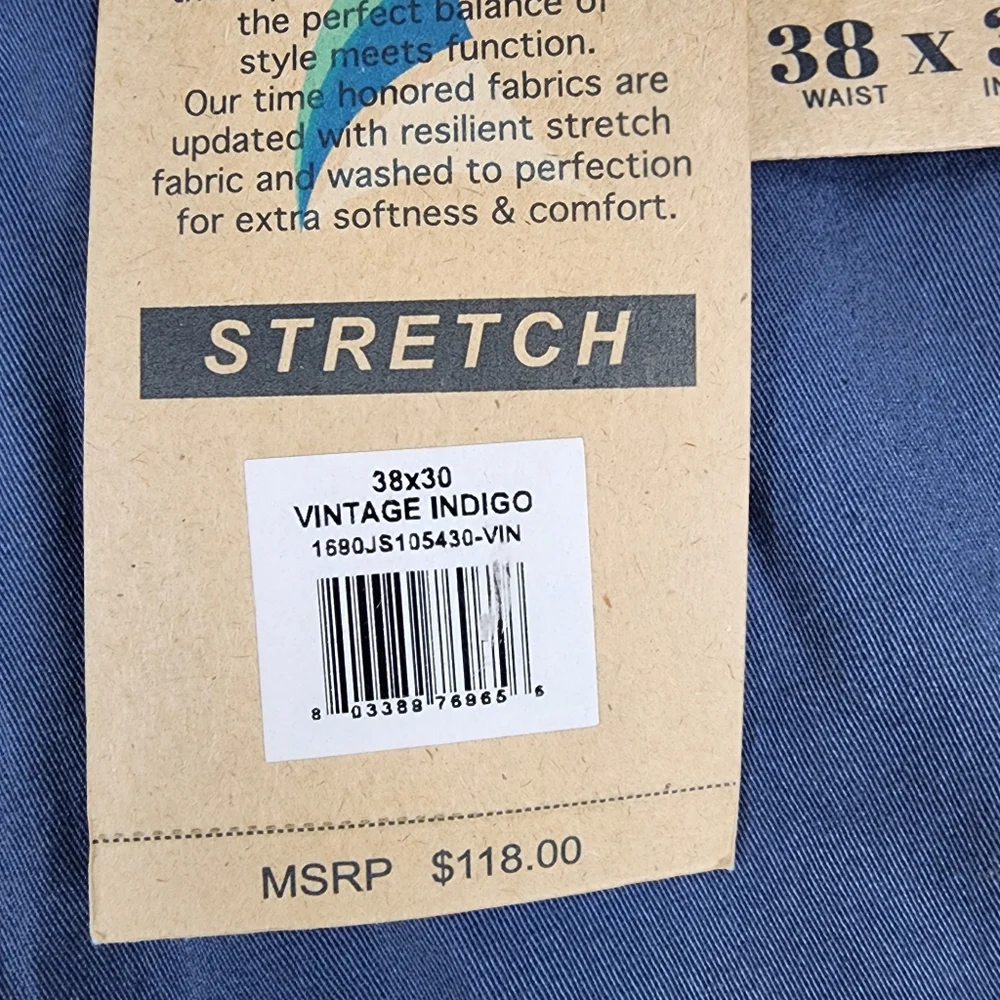 Tailor Vintage Pants Mens 38x30 Connecticut Originals Classic Vintage Indigo NWT - Picture 12 of 13